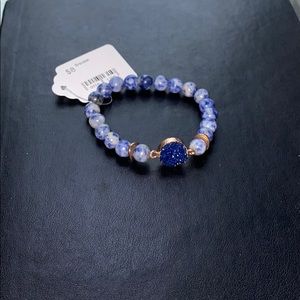 Blue beaded bracelet